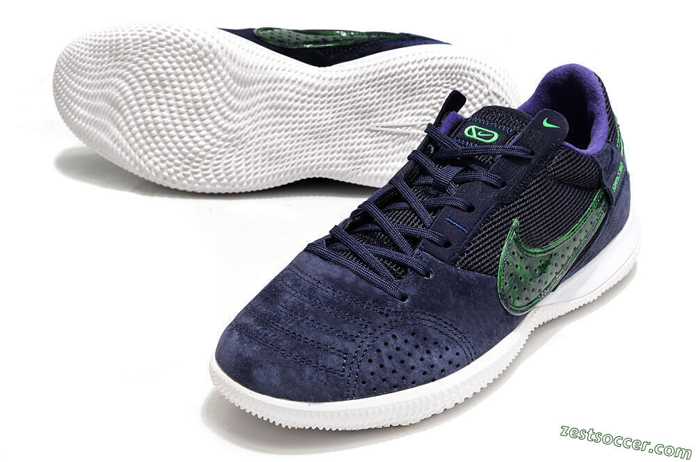 Nike Street Gato IC Low-Tops Soccer Shoes - Blue/Black/Green 2