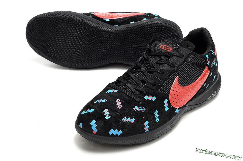 Nike Street Gato IC Low-Tops Soccer Shoes - Black/Blue/Red 3