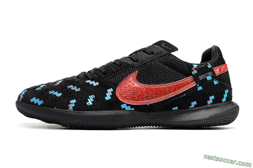 Nike Street Gato IC Low-Tops Soccer Shoes - Black/Blue/Red 2