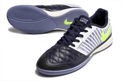 Nike Lunar Gato 2 IC Low-Tops Soccer Shoes - Blue/White/Green