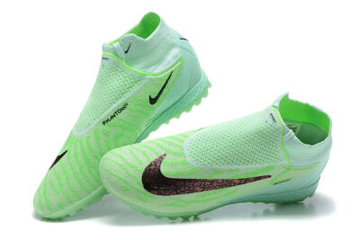 Nike Phantom GX Elite DF Link TF High-Tops Soccer Shoes - Green/Black/Brown