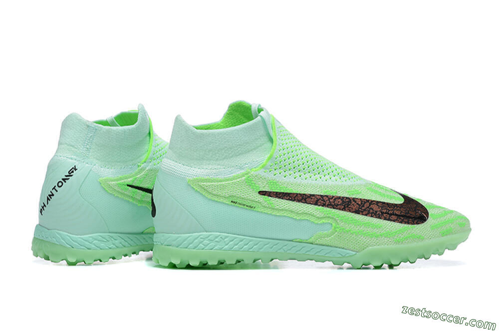 Nike Phantom GX Elite DF Link TF High-Tops Soccer Shoes - Green/Black/Brown 8