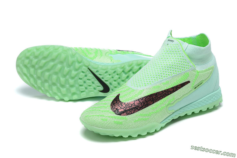 Nike Phantom GX Elite DF Link TF High-Tops Soccer Shoes - Green/Black/Brown 3