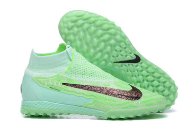 Nike Phantom GX Elite DF Link TF High-Tops Soccer Shoes - Green/Black/Brown