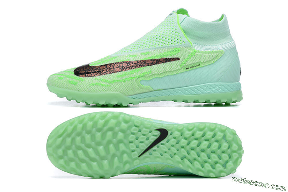 Nike Phantom GX Elite DF Link TF High-Tops Soccer Shoes - Green/Black/Brown 1