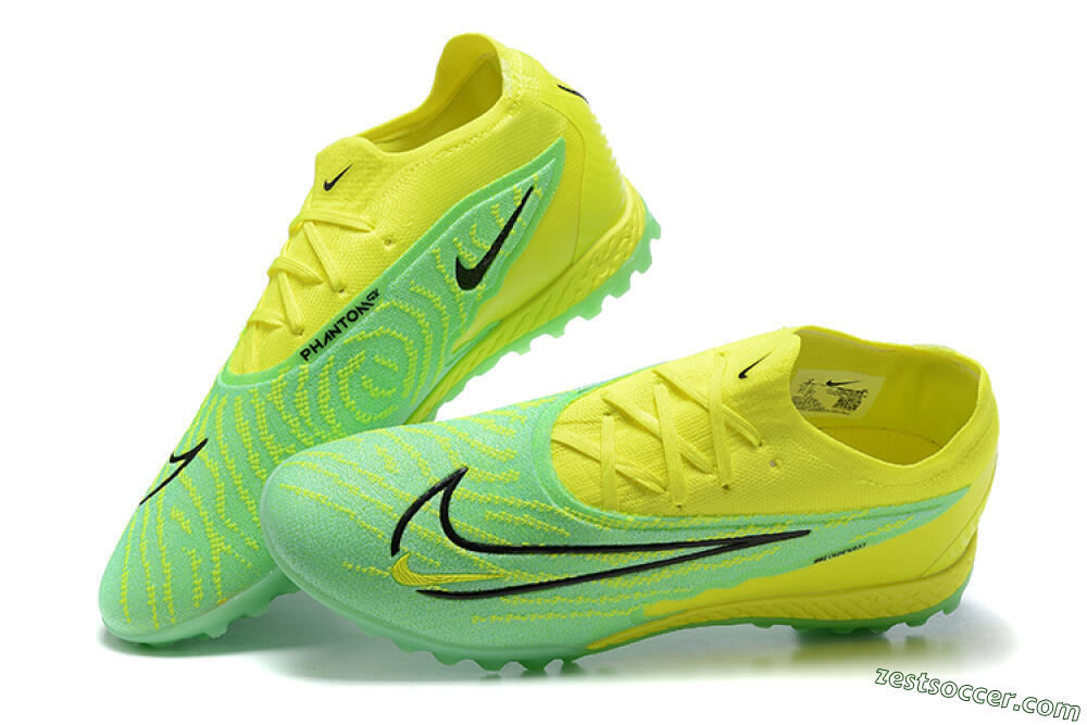 Nike Phantom GX Elite TF Low-Tops Soccer Shoes - Green/Black/Yellow 5