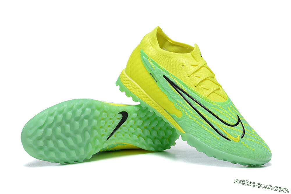 Nike Phantom GX Elite TF Low-Tops Soccer Shoes - Green/Black/Yellow 4