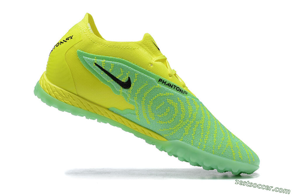 Nike Phantom GX Elite TF Low-Tops Soccer Shoes - Green/Black/Yellow 6