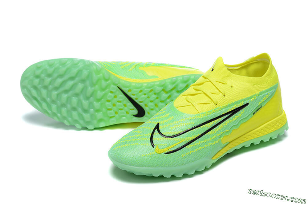Nike Phantom GX Elite TF Low-Tops Soccer Shoes - Green/Black/Yellow 3