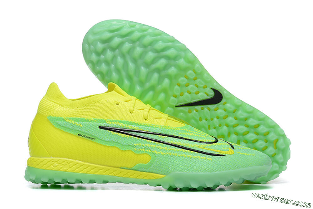 Nike Phantom GX Elite TF Low-Tops Soccer Shoes - Green/Black/Yellow 0
