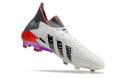 Adidas Predator Freak.1 FG High-Tops Soccer Cleats - White/Grey/Red