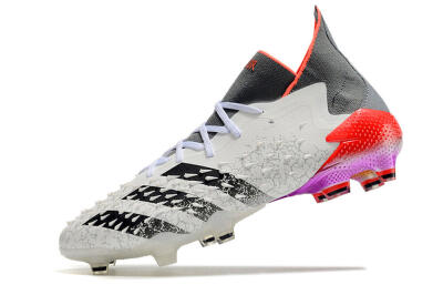 Adidas Predator Freak.1 FG High-Tops Soccer Cleats - White/Grey/Red