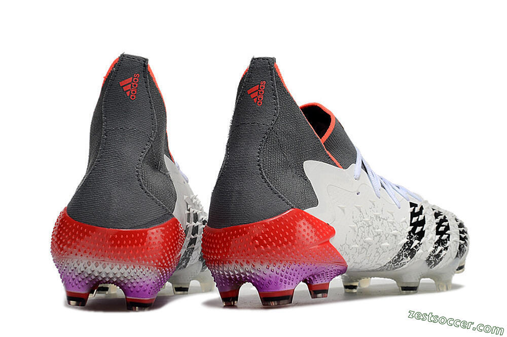 Adidas Predator Freak.1 FG High-Tops Soccer Cleats - White/Grey/Red 6