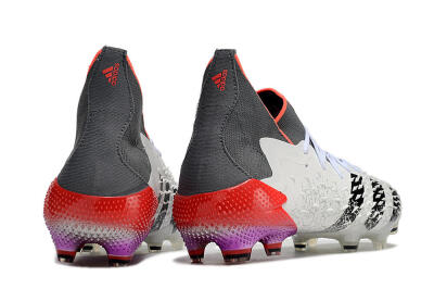 Adidas Predator Freak.1 FG High-Tops Soccer Cleats - White/Grey/Red
