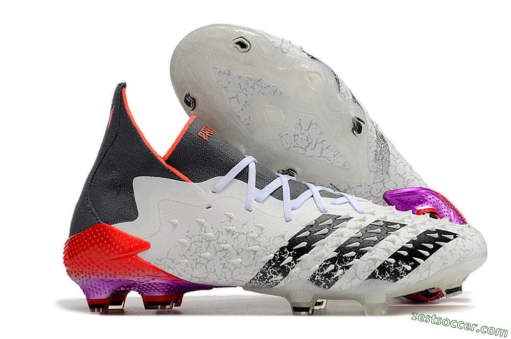 Adidas Predator Freak.1 FG High-Tops Soccer Cleats - White/Grey/Red 0
