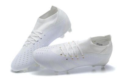 Adidas Predator Accuracy+ FG High-Tops Soccer Cleats - White/White
