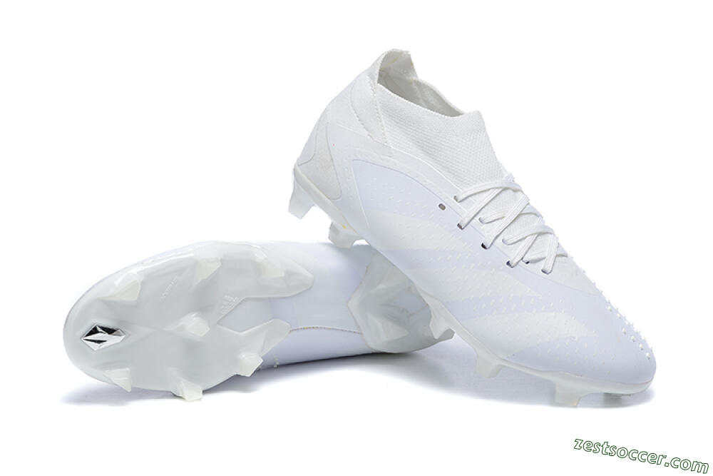 Adidas Predator Accuracy+ FG High-Tops Soccer Cleats - White/White 4