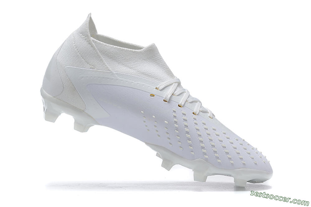 Adidas Predator Accuracy+ FG High-Tops Soccer Cleats - White/White 6