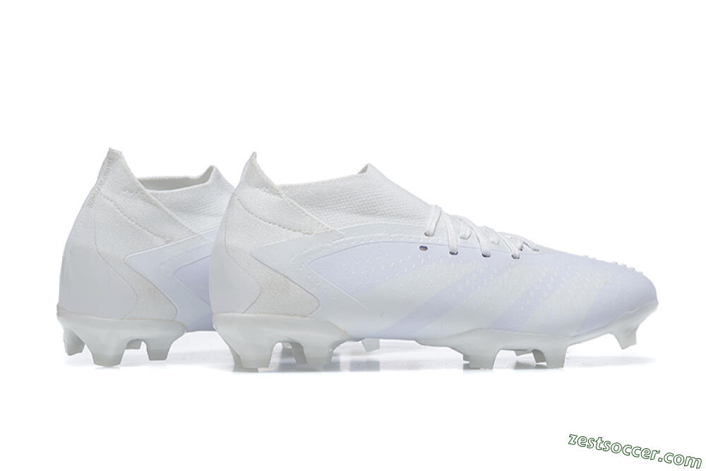 Adidas Predator Accuracy+ FG High-Tops Soccer Cleats - White/White 8