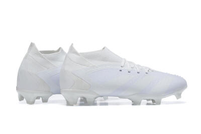 Adidas Predator Accuracy+ FG High-Tops Soccer Cleats - White/White