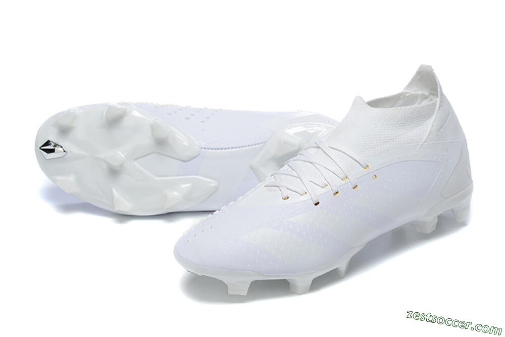 Adidas Predator Accuracy+ FG High-Tops Soccer Cleats - White/White 3
