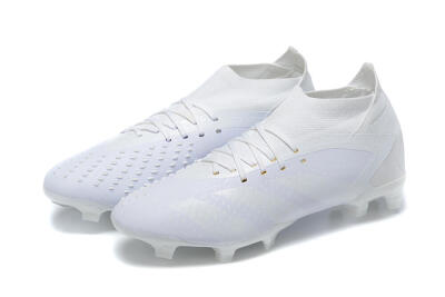 Adidas Predator Accuracy+ FG High-Tops Soccer Cleats - White/White