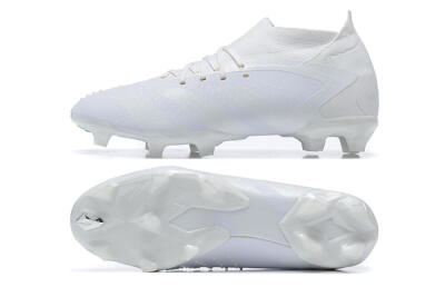 Adidas Predator Accuracy+ FG High-Tops Soccer Cleats - White/White