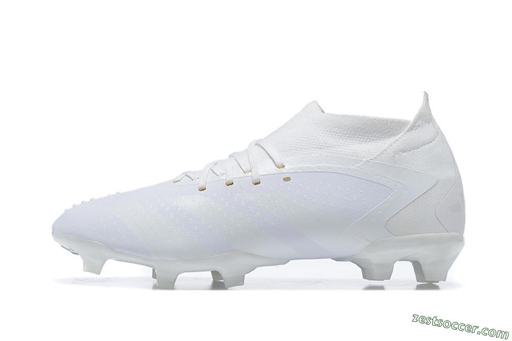 Adidas Predator Accuracy+ FG High-Tops Soccer Cleats - White/White 2