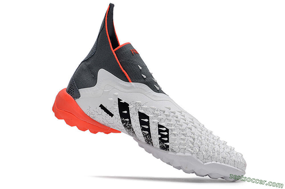 Adidas Predator Freak+ TF High-Tops Soccer Shoes - White/Grey/Red 4