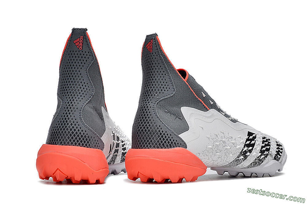 Adidas Predator Freak+ TF High-Tops Soccer Shoes - White/Grey/Red 6