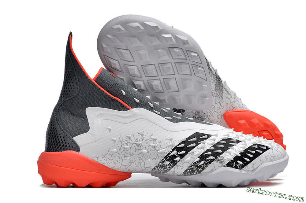 Adidas Predator Freak+ TF High-Tops Soccer Shoes - White/Grey/Red 0