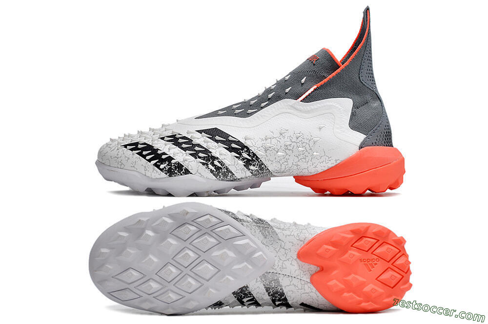 Adidas Predator Freak+ TF High-Tops Soccer Shoes - White/Grey/Red 1