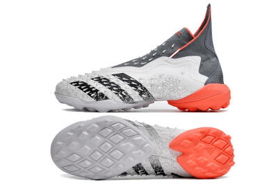 Adidas Predator Freak+ TF High-Tops Soccer Shoes - White/Grey/Red