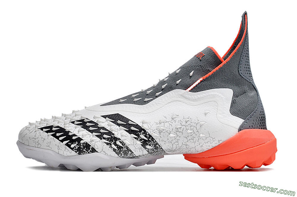 Adidas Predator Freak+ TF High-Tops Soccer Shoes - White/Grey/Red 2