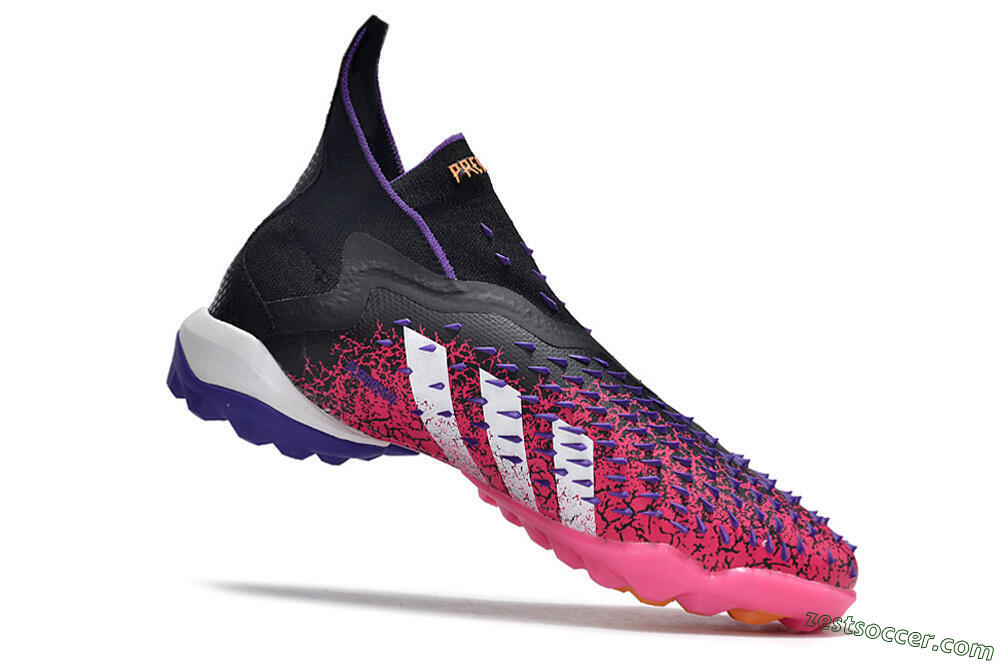 Adidas Predator Freak+ TF High-Tops Soccer Shoes - Black/Purple/Pink 4