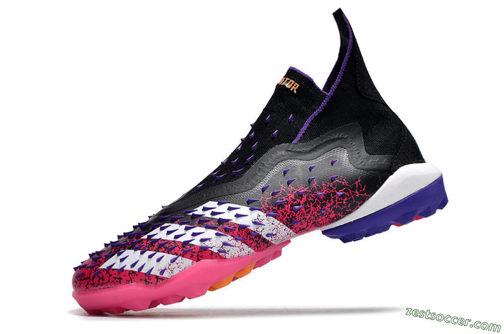 Adidas Predator Freak+ TF High-Tops Soccer Shoes - Black/Purple/Pink 5