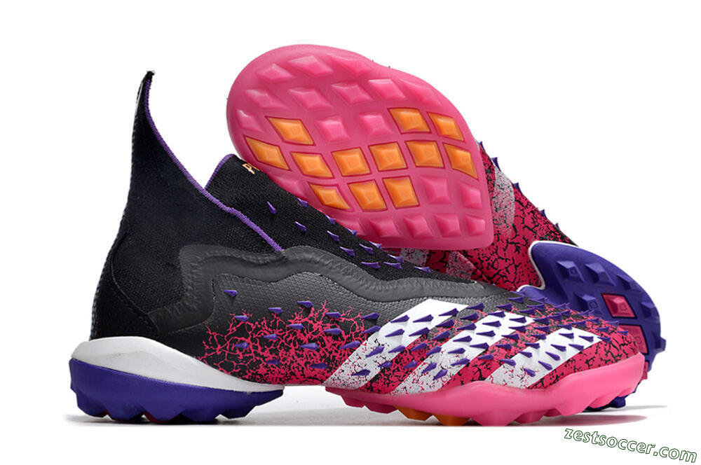 Adidas Predator Freak+ TF High-Tops Soccer Shoes - Black/Purple/Pink 0