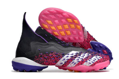 Adidas Predator Freak+ TF High-Tops Soccer Shoes - Black/Purple/Pink
