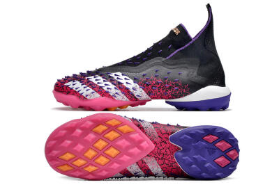 Adidas Predator Freak+ TF High-Tops Soccer Shoes - Black/Purple/Pink