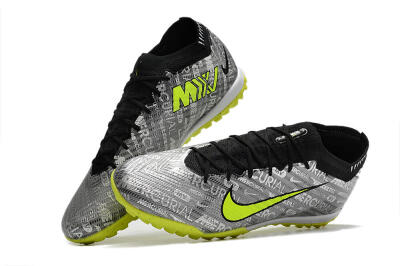 Nike Air Zoom Mercurial Vapor 15 Elite TF Low-Tops Soccer Shoes - Silver/Green/Black