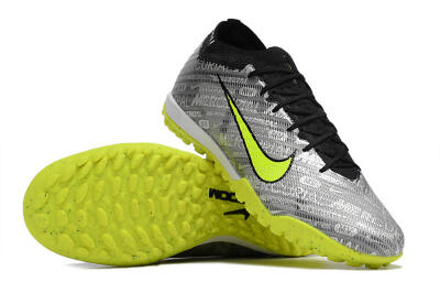 Nike Air Zoom Mercurial Vapor 15 Elite TF Low-Tops Soccer Shoes - Silver/Green/Black