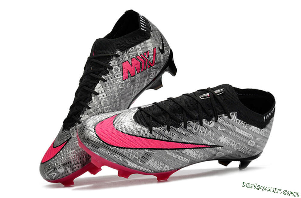 Nike Air Zoom Mercurial Vapor 15 Elite FG Low-Tops Soccer Cleats - Silver/Pink/Black 5
