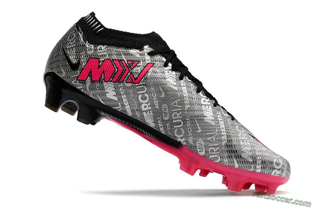 Nike Air Zoom Mercurial Vapor 15 Elite FG Low-Tops Soccer Cleats - Silver/Pink/Black 6