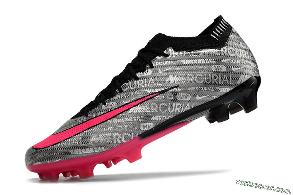 Nike Air Zoom Mercurial Vapor 15 Elite FG Low-Tops Soccer Cleats - Silver/Pink/Black 7