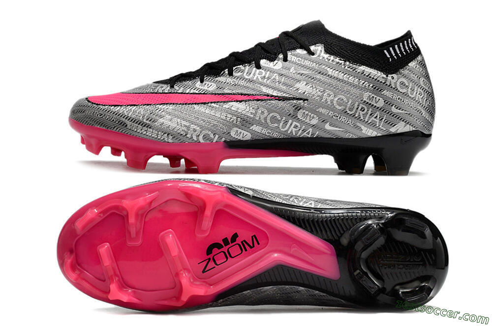 Nike Air Zoom Mercurial Vapor 15 Elite FG Low-Tops Soccer Cleats - Silver/Pink/Black 1