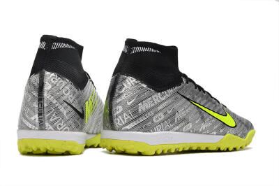 Nike Air Zoom Mercurial Superfly 9 Elite TF High-Tops Soccer Shoes - Silver/Green/Black