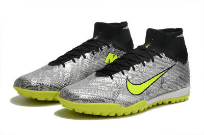 Nike Air Zoom Mercurial Superfly 9 Elite TF High-Tops Soccer Shoes - Silver/Green/Black