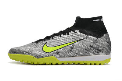 Nike Air Zoom Mercurial Superfly 9 Elite TF High-Tops Soccer Shoes - Silver/Green/Black