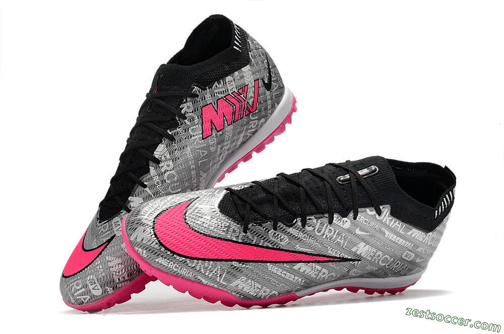 Nike Air Zoom Mercurial Vapor 15 Elite TF Low-Tops Soccer Shoes - Silver/Pink/Black 5