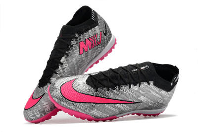 Nike Air Zoom Mercurial Vapor 15 Elite TF Low-Tops Soccer Shoes - Silver/Pink/Black